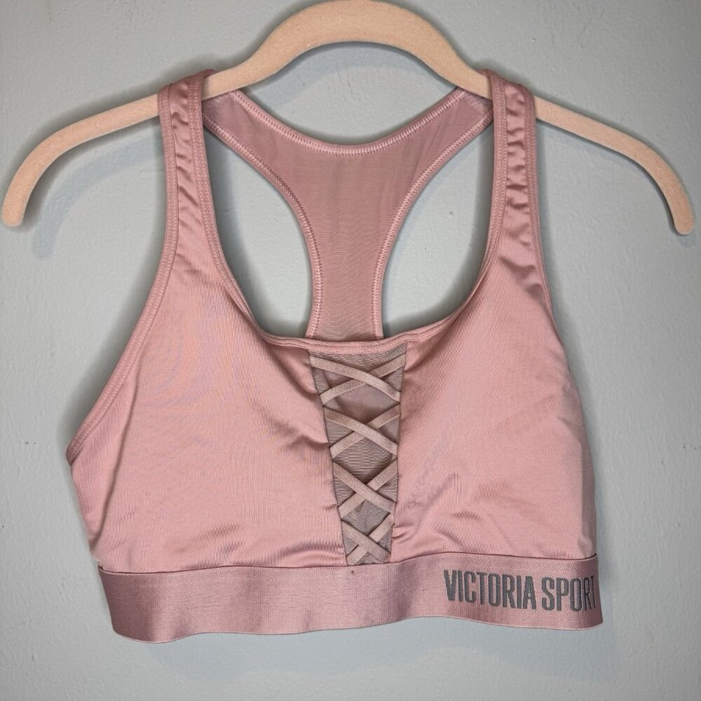 The Player By Victoria Secret Pink Sports Bra Medium Racerback Corset